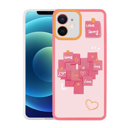 Apple iPhone 12 Case Zore M-Fit Patterned Cover Love Story No2