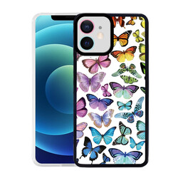 Apple iPhone 12 Case Zore M-Fit Patterned Cover Butterfly No3