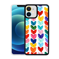 Apple iPhone 12 Case Zore M-Fit Patterned Cover Heart No6