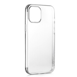 Apple iPhone 12 Case Zore Dört Köşeli Lazer Silicon Cover Grey