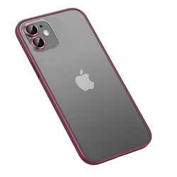 Apple iPhone 12 Case Zore Retro Cover Koyu Mor