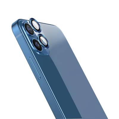 Apple iPhone 12 Go Des CL-10 Kamera Lens Koruyucu Mavi