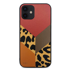 Apple iPhone 12 Kılıf Kajsa Glamorous Serisi Leopard Combo Kapak Kırmızı
