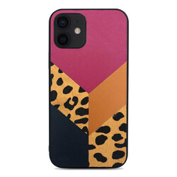 Apple iPhone 12 Kılıf Kajsa Glamorous Serisi Leopard Combo Kapak Pembe