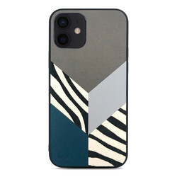 Apple iPhone 12 Kılıf Kajsa Glamorous Serisi Zebra Combo Kapak Füme
