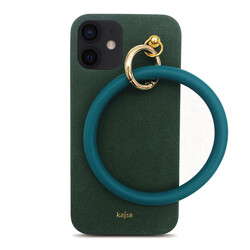 Apple iPhone 12 Kılıf Kajsa Splendid Serisi Morandi Ring Kapak Yeşil