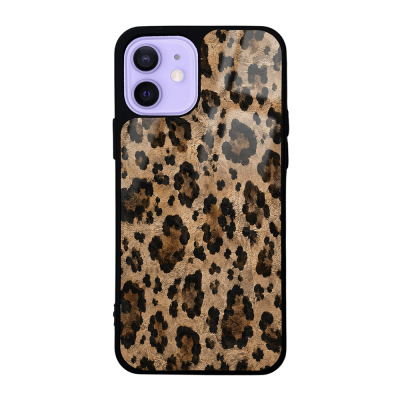 Apple iPhone 12 Kılıf Kamera Korumalı Desenli Zore Lusi Kapak Kahve Leopar