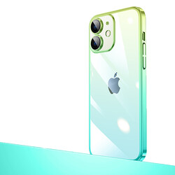 Apple iPhone 12 Kılıf Parlak Renk Geçişli Kamera Korumalı Zore Senkron Kapak Yeşil-Mavi