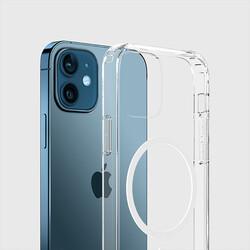 Apple iPhone 12 Kılıf Wiwu Magnetic Crystal Kapak Renksiz