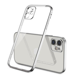 Apple iPhone 12 Kılıf Zore Gbox Kapak Gümüş