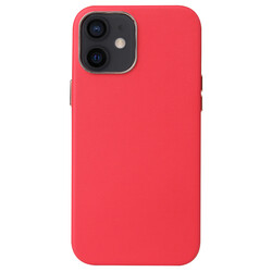 Apple iPhone 12 Kılıf Zore Leathersafe Wireless Kapak Kırmızı