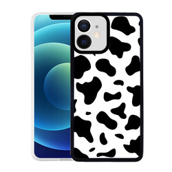 Apple iPhone 12 Kılıf Zore M-Fit Desenli Kapak Cow No1