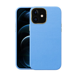 Apple iPhone 12 Kılıf Zore Natura Kapak Mavi