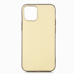 Apple iPhone 12 Mini Case Zore Premier Silicon Cover Gold