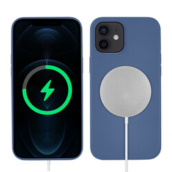 Apple iPhone 12 Mini Case Zore Silksafe Wireless Cover Blue