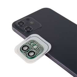 Apple iPhone 12 Mini CL-08 Kamera Lens Koruyucu Koyu Yeşil