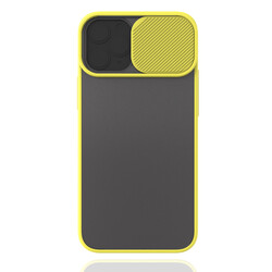 Apple iPhone 12 Mini Kılıf Zore Lensi Kapak Sarı