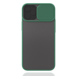Apple iPhone 12 Mini Kılıf Zore Lensi Kapak Koyu Yeşil
