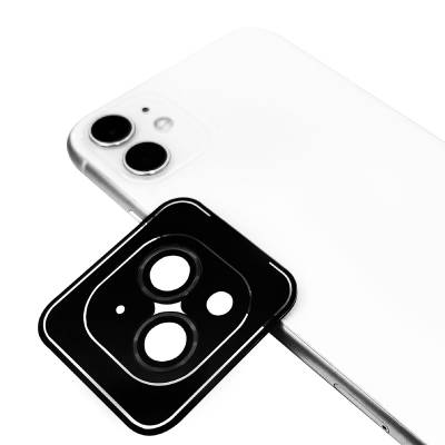 Apple iPhone 12 Mini Zore CL-11 Safir Parmak İzi Bırakmayan Anti-Reflective Kamera Lens Koruyucu Siyah