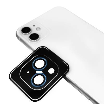 Apple iPhone 12 Mini Zore CL-11 Safir Parmak İzi Bırakmayan Anti-Reflective Kamera Lens Koruyucu Lacivert