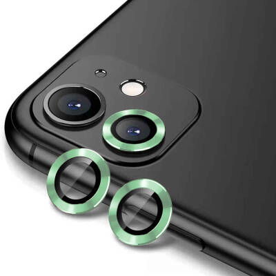 Apple iPhone 12 Mini Zore CL-12 Premium Safir Parmak İzi Bırakmayan Anti-Reflective Kamera Lens Koruyucu Açık Yeşil
