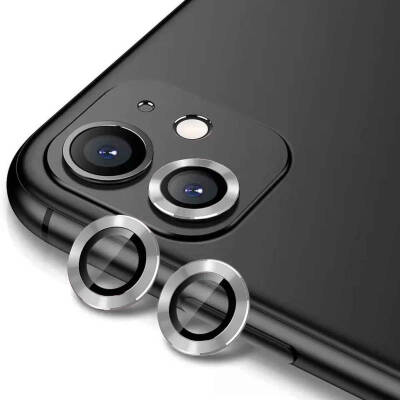 Apple iPhone 12 Mini Zore CL-12 Premium Safir Parmak İzi Bırakmayan Anti-Reflective Kamera Lens Koruyucu Gümüş