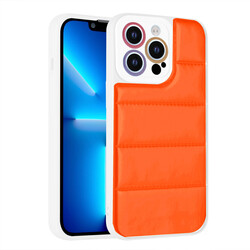 Apple iPhone 12 Pro Case Camera Protected Colorful Zore Hopscotch Cover with Airbag Orange