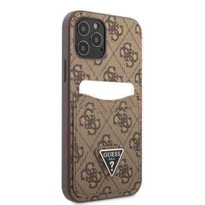 Apple iPhone 12 Pro Case GUESS Dual Card Compartment Cover Brown