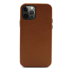 Apple iPhone 12 Pro Case ​Kajsa Crazy Horse Cover Brown