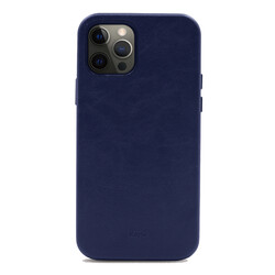 Apple iPhone 12 Pro Case ​Kajsa Crazy Horse Cover Blue
