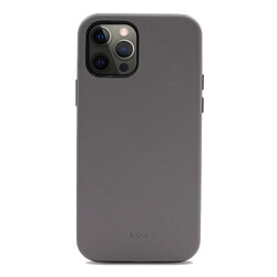 Apple iPhone 12 Pro Case ​Kajsa Crazy Horse Cover Grey