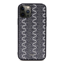 Apple iPhone 12 Pro Case Kajsa Glamorous Series Waterfall Pattern Cover Grey