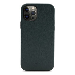 Apple iPhone 12 Pro Case ​Kajsa Litchi Cover Green