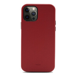 Apple iPhone 12 Pro Case ​Kajsa Litchi Cover Red