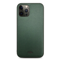 Apple iPhone 12 Pro Case ​Kajsa Luxe Collection Genuine Leather Cover Green