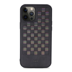 Apple iPhone 12 Pro Case Kajsa Preppie Series Spotlight Woven Cover Grey