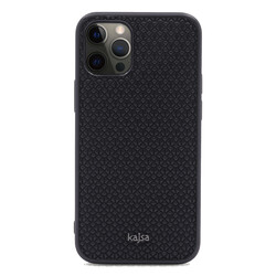Apple iPhone 12 Pro Case Kajsa Splendid Series 3D Leaf Cover Black