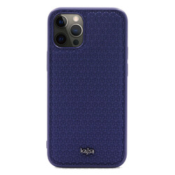 Apple iPhone 12 Pro Case Kajsa Splendid Series 3D Leaf Cover Blue