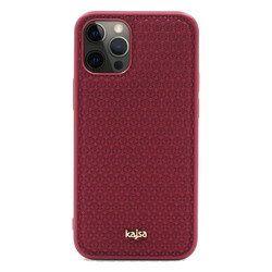 Apple iPhone 12 Pro Case Kajsa Splendid Series 3D Leaf Cover Red