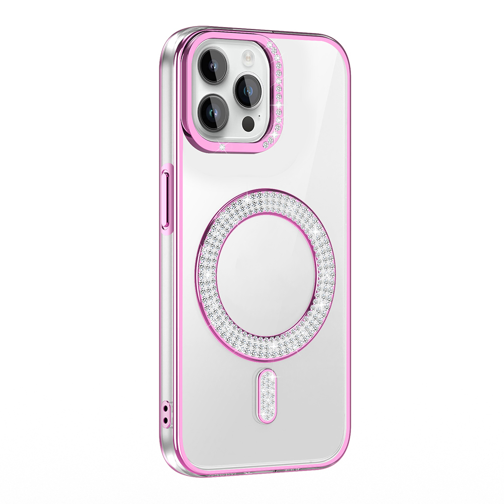 Apple iPhone 12 Pro Case Magsafe Charging Feature Diamond Stone Design Zore Karetta Silicone Cover - 7