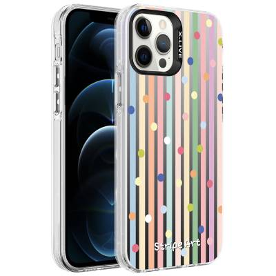 Apple iPhone 12 Pro Case Patterned Zore Silver Hard Cover Noktalar