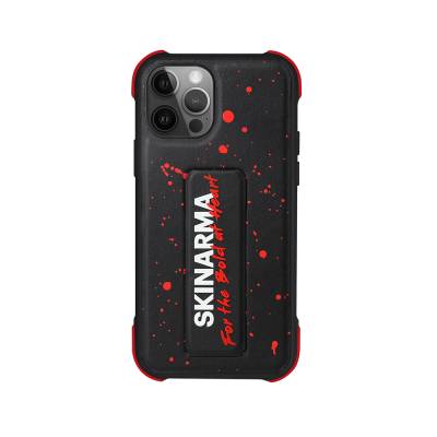 Apple iPhone 12 Pro Case SkinArma Stand Leather Look Funsha Cover Red