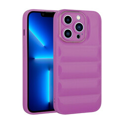 Apple iPhone 12 Pro Case With Camera Protection Glossy Airbag Zore Galya Cover Purple