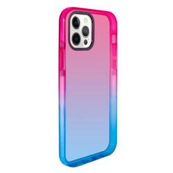 Apple iPhone 12 Pro Case Zore Colorful Punto Cover Pembe-Mavi