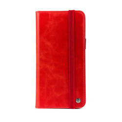 Apple iPhone 12 Pro Case Zore Genuine Leather Multi Cüzdan Case Red