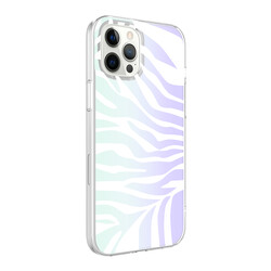 Apple iPhone 12 Pro Case Zore M-Blue Patterned Cover Zebra No1