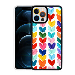 Apple iPhone 12 Pro Case Zore M-Fit Patterned Cover Heart No6