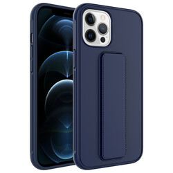 Apple iPhone 12 Pro Case Zore Qstand Cover Navy blue