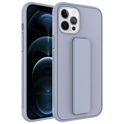 Apple iPhone 12 Pro Case Zore Qstand Cover Grey