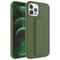Apple iPhone 12 Pro Case Zore Qstand Cover Dark Green